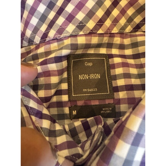 Set Of 2 Gap Non-Iron Button-Up Check LS Shirts Medium EUC - Picture 2 of 7